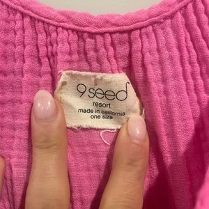 9 seed gauze cover up dress. Pink. One size